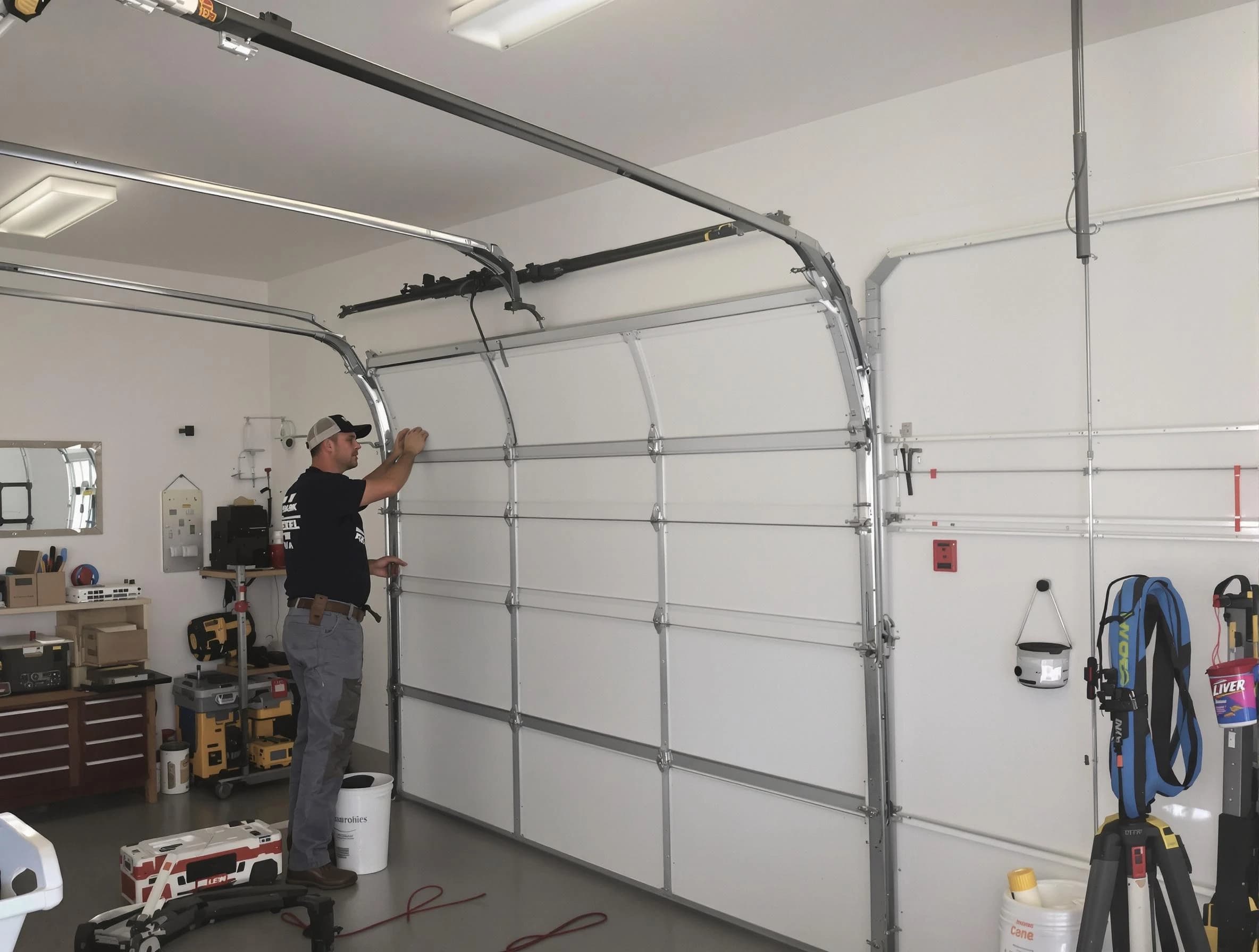 Waltham Garage Door Repair team installing new garage door in Waltham