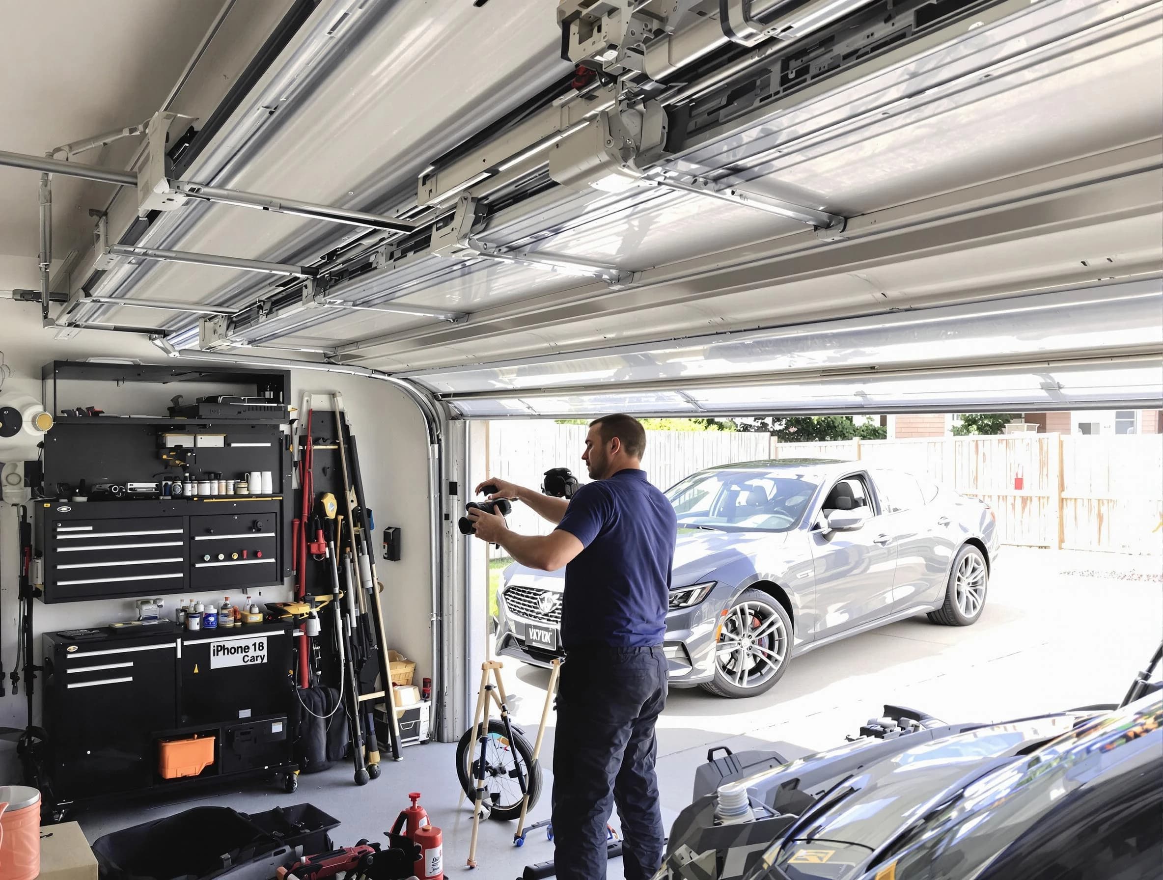 Waltham Garage Door Repair technician fixing noisy garage door in Waltham