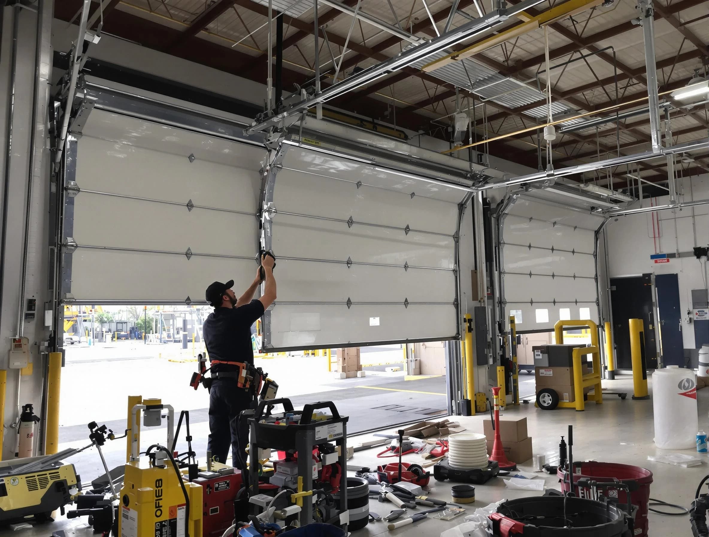 Waltham Garage Door Repair technician performing commercial garage door repair in Waltham