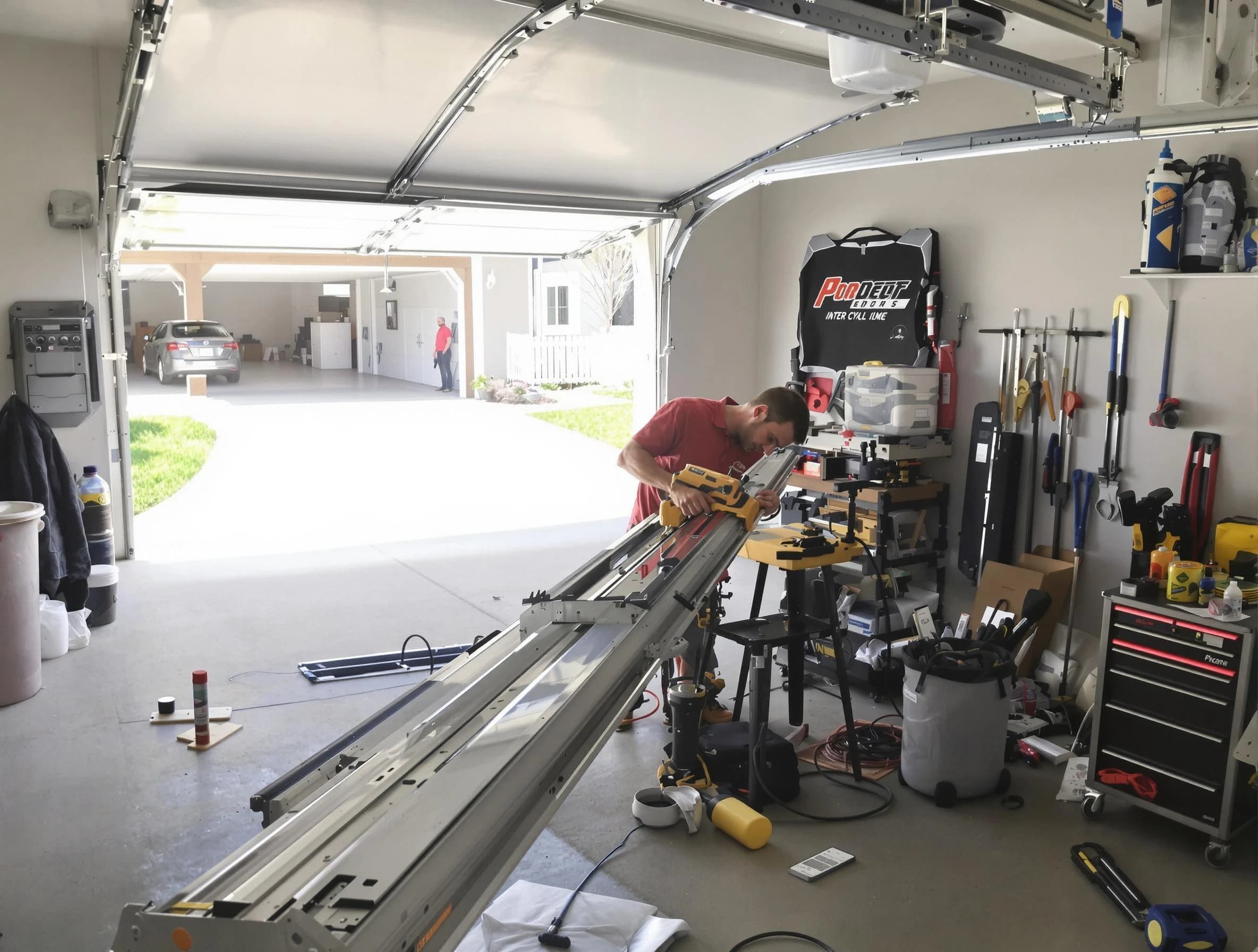 Waltham Garage Door Repair expert performing track repair in Waltham