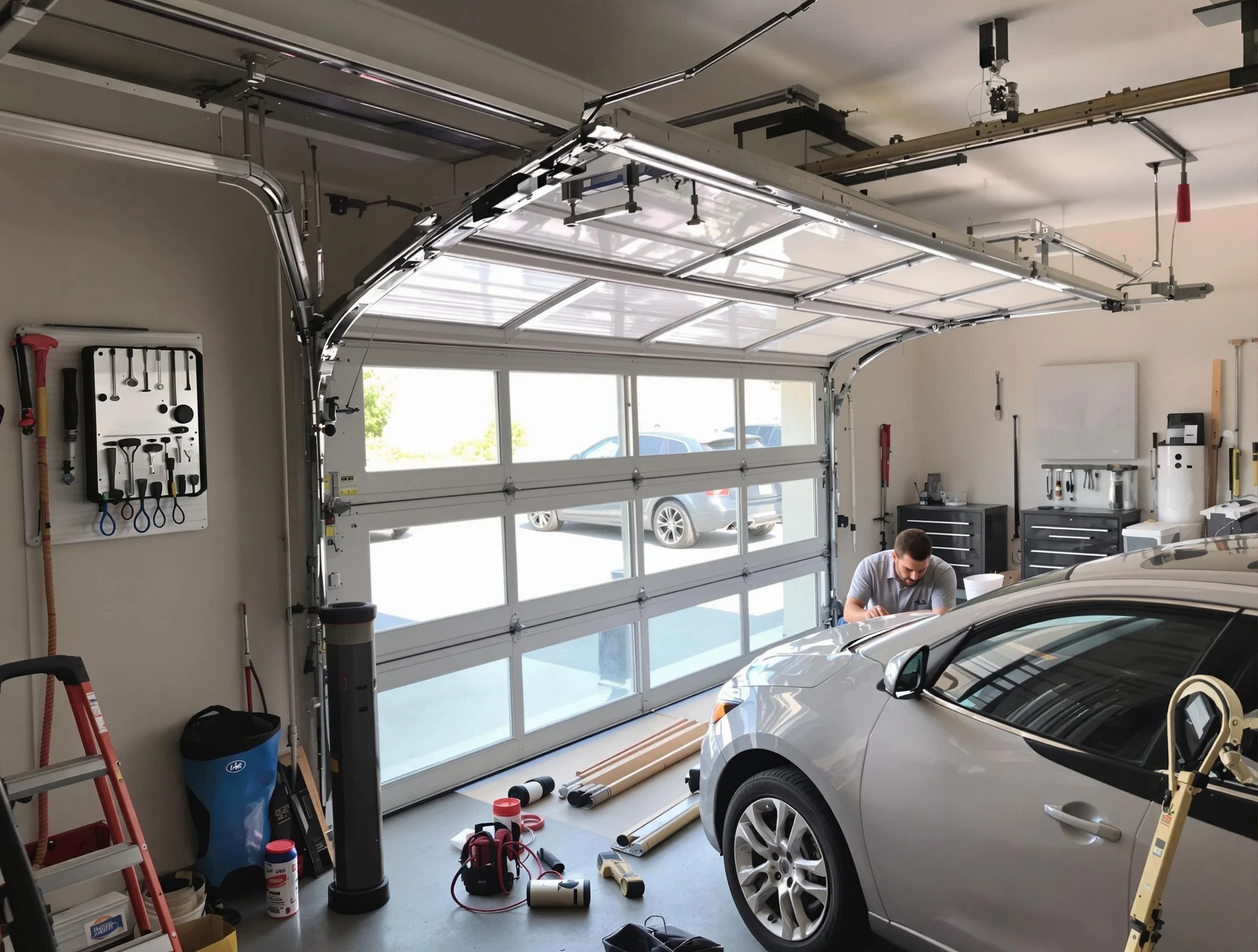 Garage door noise reduction service by Waltham Garage Door Repair in Waltham