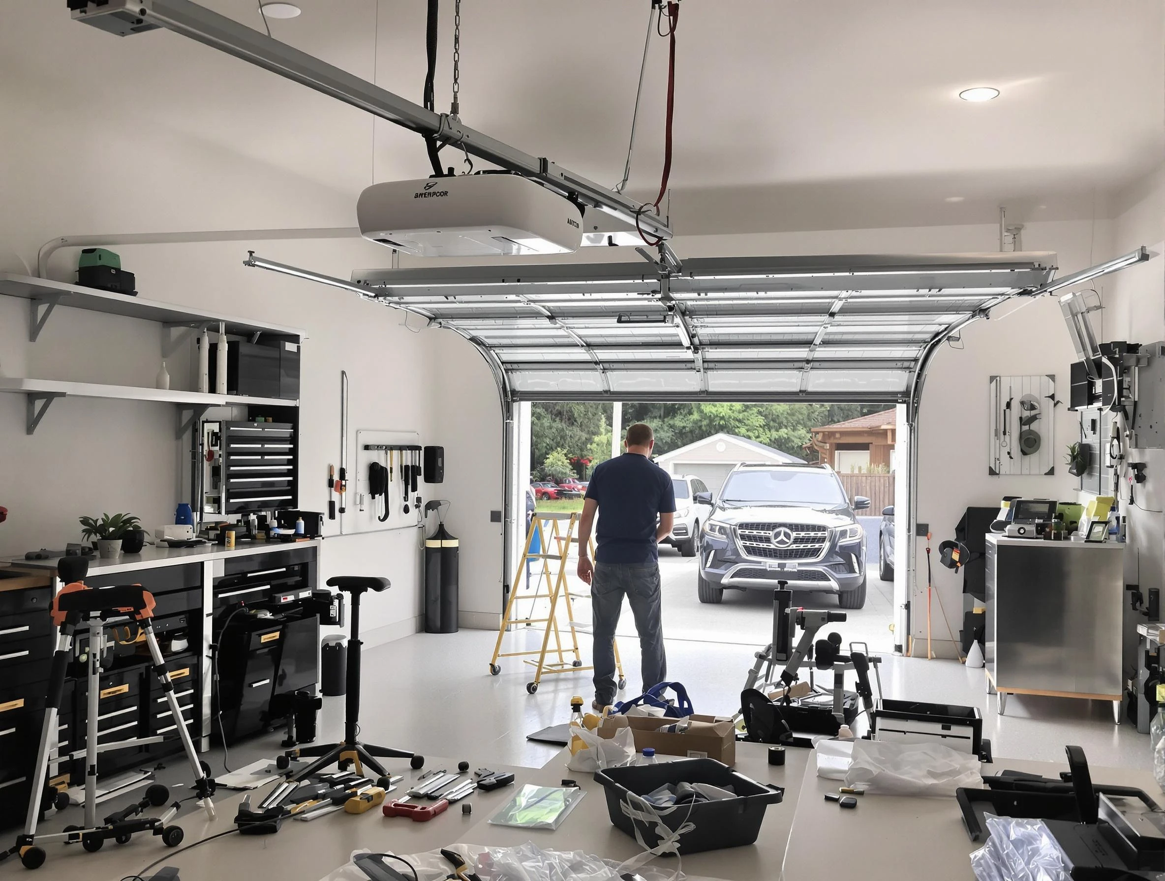 Garage door opener installation by Waltham Garage Door Repair in Waltham